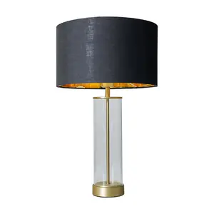 Glass Table Lamp Black/Gold