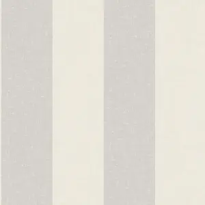 Grandeco Margritte Textured Wide Stripe Wallpaper, Beige Grey