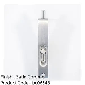 Sunk Slide Flush Door Bolt with Flat Keep Plate - 102mm x 17mm Satin Chrome