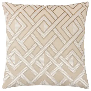 Henley Geometric Square Throw Cushion Covers Cream