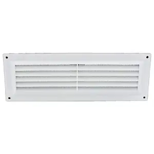 Plastic White Louvre Vent 9x3" Adjustable With Fly screen