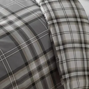 Kelso Reversible Duvet Cover Set with Pillowcases Charcoal / Double - 2 Standard Pillowcases