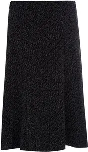 Bonmarche Black Textured Elasticated Skirt, Size: 28