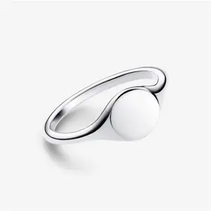 Pandora Engravable Signet Ring - Sterling Silver - Sz. 54