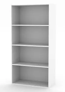 URBNLIVING 4 Tier Wide Wooden Bookcase Cupboard Storage Shelving Display Shelf Cabinet Unit White