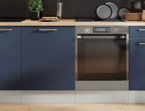 600 Kitchen Cabinet 60cm Base Unit Navy Blue /Grey Soft Close Copper Handle Nora