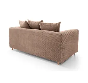 Jumbo Brown Cord 2 Seater Sofa for Living Room with Thick Luxury Deep Filled Cushioning