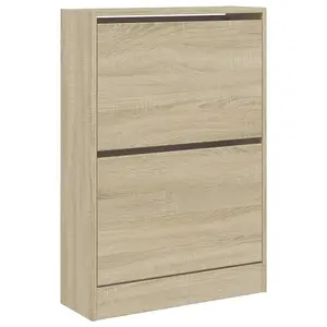 Berkfield Shoe Cabinet Sonoma Oak 60x21x87.5 cm Engineered Wood