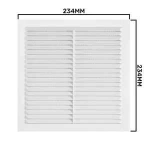 SQUARE air vent with no screws visible  and fly screen,flat back (235mm high x 235mm wide)