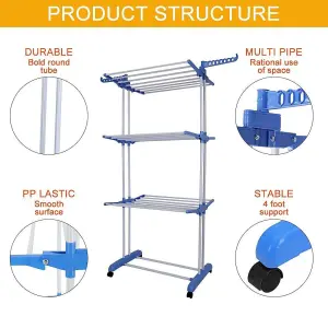 Alivio Large 4 Tier Folding Airer Dryer Rack for Indoor/Outdoor Use