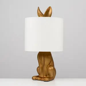 Chesnut Ceramic Hare 48cm Table Lamp Gold / No