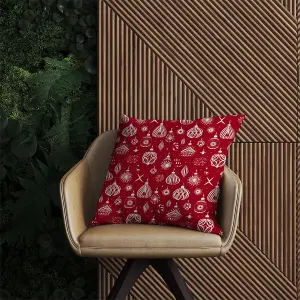 Red Christmas Decorations Pattern Outdoor Cushion 60cm x 60cm