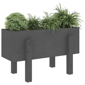 Berkfield Garden Planter Grey 62x30x38 cm Solid Wood Pine