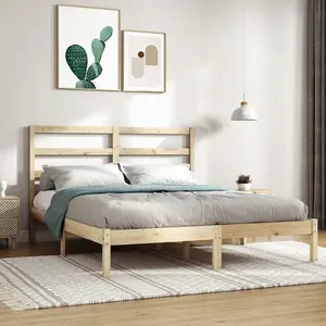 Berkfield Bed Frame Solid Wood Pine 160x200 cm