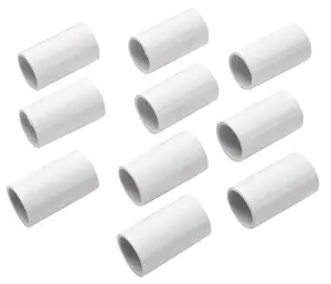 MK White (W)20mm Trunking coupler, Pack of 10