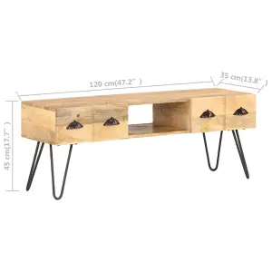 Berkfield TV Cabinet 120x35x45 cm Solid Mango Wood