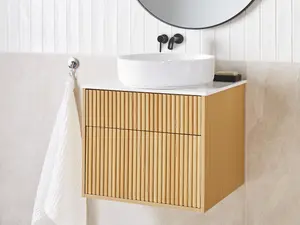 Bathroom Wall Mounted Cabinet 60 x 52 cm Light Wood BEXTI