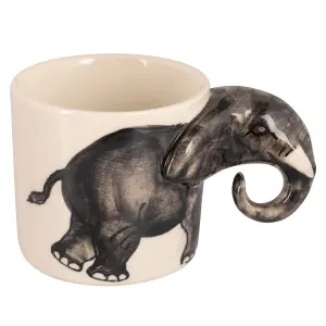 Coffee Tea Cups and Saucers Set of 4 Elephant Mug by Laeto House & Home - INCLUDING FREE DELIVERY