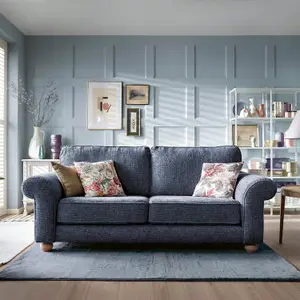 Ingrid 3 Seater Sofa in Dark Blue