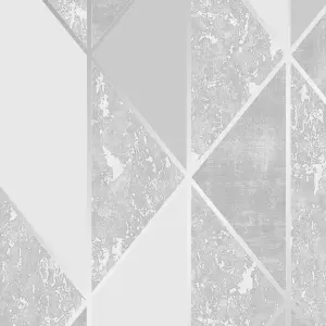 Superfresco Milan Silver effect Geometric Smooth Wallpaper