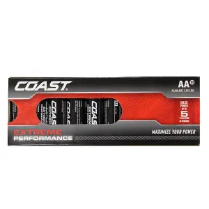 Coast Extreme Performance Alkaline Batteries AA 10 Pack