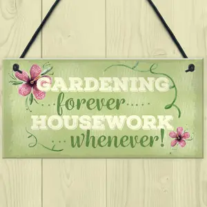 Red Ocean Gardening Forever Hanging Plaque SummerHouse Sign Garden Shed Mum Nan Beautiful Home Gift