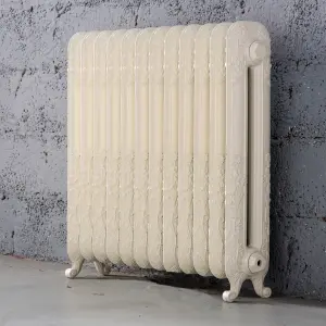 Arroll Daisy Cast iron Cream 10 Column Radiator, (W)684mm x (H)794mm