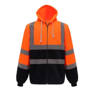 Yoko Mens Hi Visibility Full Zip Reflective Work Hoodie