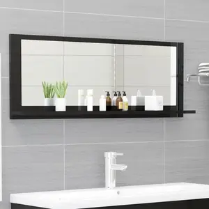 Dorlene Framed Wall Mounted Bathroom Mirror High Gloss Black / 80 cm