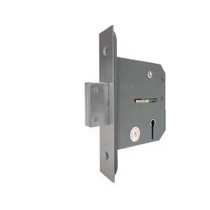 AFIT Satin Chrome 3 Lever Mortice Deadlock - 76mm Case 57mm Backset