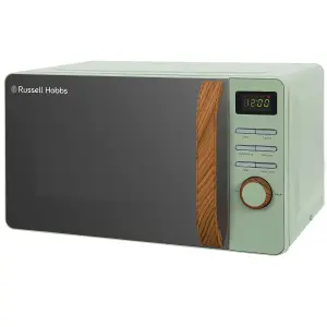 Russell Hobbs Scandi Microwave 17 Litre 700W Matt Green Wood Effect Digital RHMD714MG-N