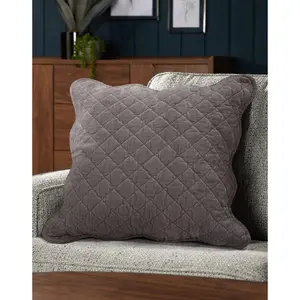 Monterra Cotton Geometric Square Velvet Luxury Cushion Cushion Mink