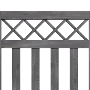 3x4ft Outdoor Grey Cross Top Garden Wooden Gate Fence Patio Gate