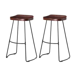 Gallitzin Solid Wood Kitchen Counter Bar Stool (Set of 2) Walnut / Bar Stool (76.25cm Seat Height)