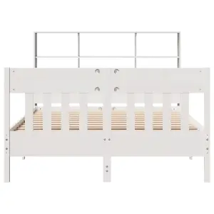 Berkfield Bed Frame without Mattress White 120x190 cm Small Double Solid Wood Pine