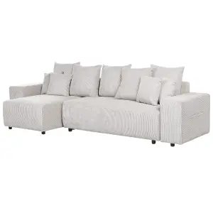 Corner Sofa LUSPA Light Beige Corduroy Right Hand