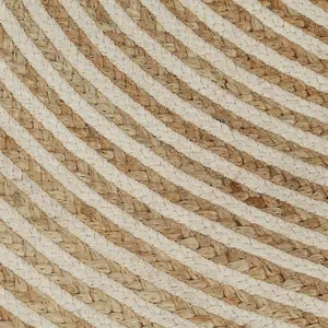 Handmade Rug Jute with Spiral Design White 90 cm