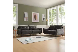 Kensington 3 Seater Velvet Sofa, Steel Grey Velvet