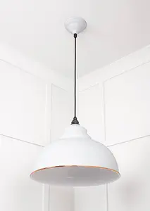 White Gloss Harborne Pendant in Flock