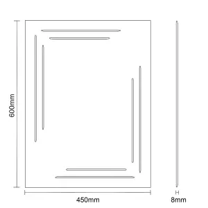 Showerdrape Chelsea Rectangular Wall Mounted Frameless Bathroom Mirror 60 x 45cm