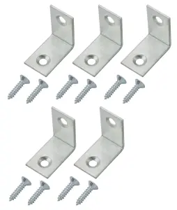 Zinc-plated Mild steel Corner bracket (H)1.5mm (W)25.5mm (L)25mm, Pack of 20