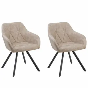 Ebeling Upholstered Dining Chair (Set of 2) Beige