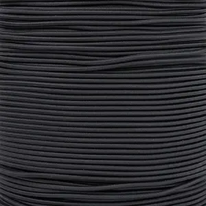 Round Elastic Cord, 3mm Wide Black Elastic String Roll Stretchy Strap for DIY Crafts Beading Knitting, 25 meters