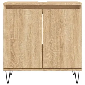 Berkfield Bathroom Cabinet Sonoma Oak 58x33x60 cm Engineered Wood