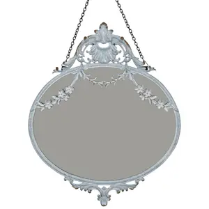 Metal Flat Wall Mirror Grey