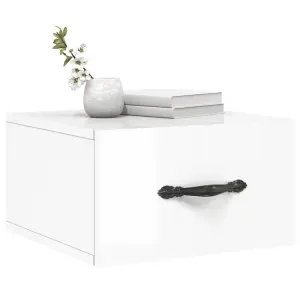 Berkfield Wall-mounted Bedside Cabinet High Gloss White 35x35x20 cm