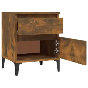 Berkfield Bedside Cabinet Smoked Oak 40x35x50 cm