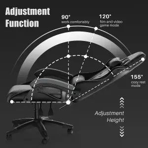 Ergonomic Gaming Chair,Soft PU Leather with Adjustable Reclining Back