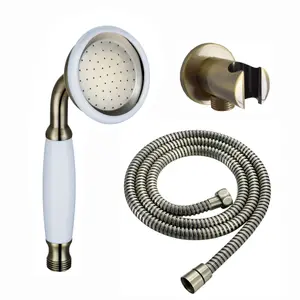 ENKI Traditional Antique Brass Brass & Ceramic Handheld Shower Head & Hose EO010