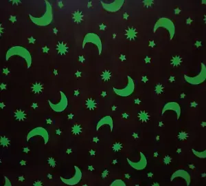 Glow In The Dark Fleece Blanket Throw with Moons and Stars Pattern Super Soft Blanket for All Seasons Stars Grey, 100 x 150cm